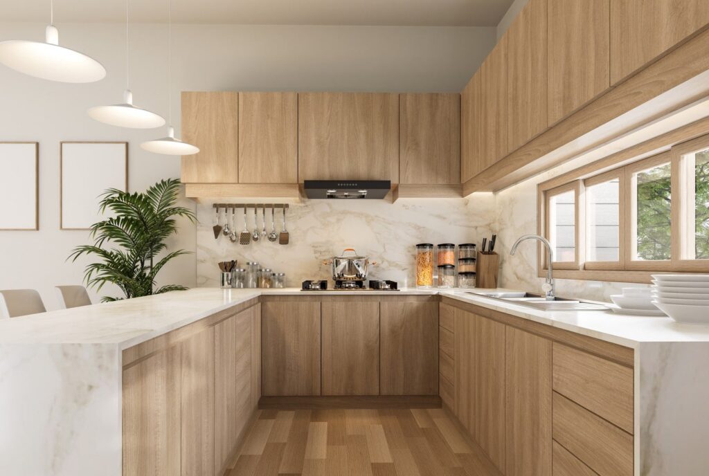 u shaped kitchen