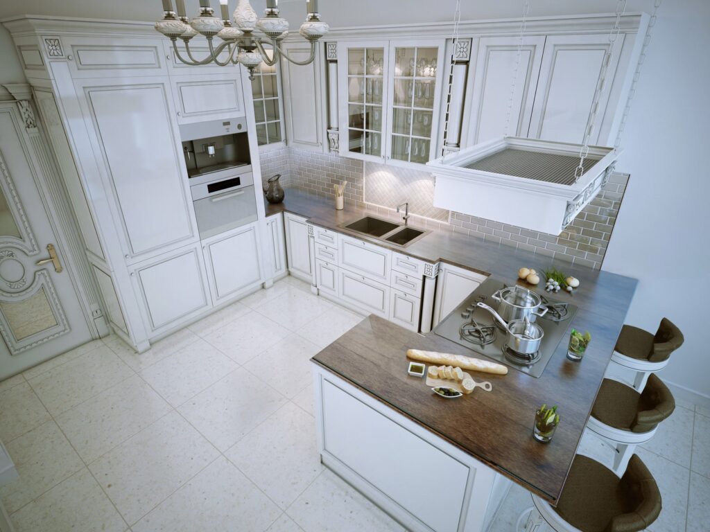 u shaped kitchen layout