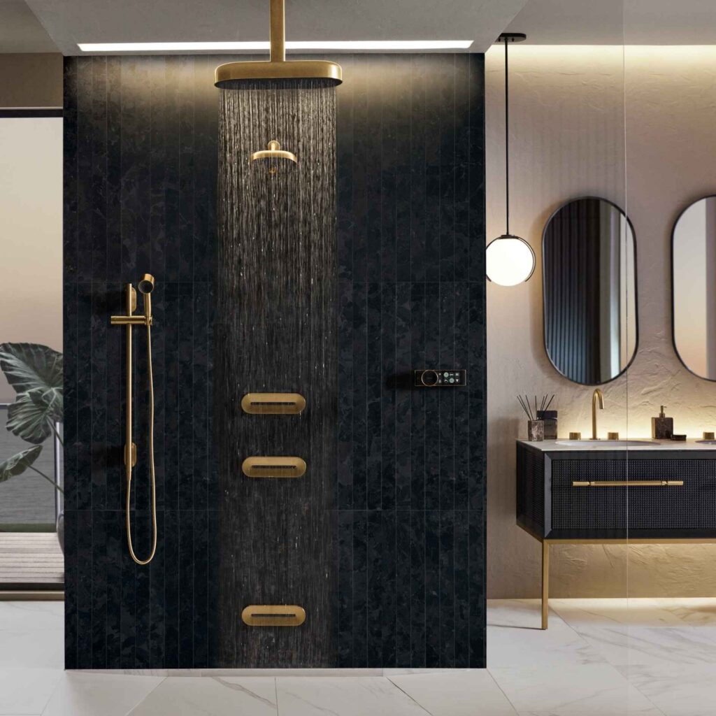 Black smart shower.